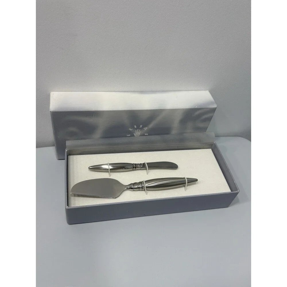 Lisa Jenks  for Lunt   2 pc Stainless Steel Cheese Serving Set Retired NIB